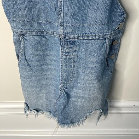 Free People torn up jumper‎ distressed denim skirt overall size 0 - Picture 4 of 10